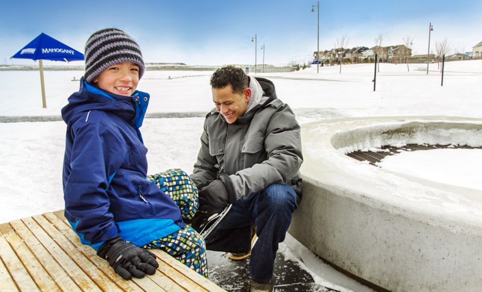 Residents love skating and playing hockey on Mahogany Lake